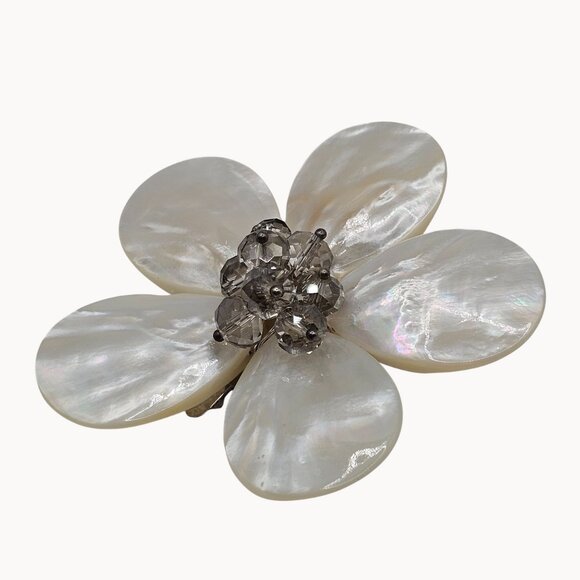 VTG Hair Clip Irridescent Shiny Fairycore Cute Cottage Cabin Spring Summer Daisy - Picture 3 of 7